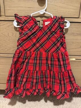 Crewcuts Red Tartan Tiered Ruffle Dress